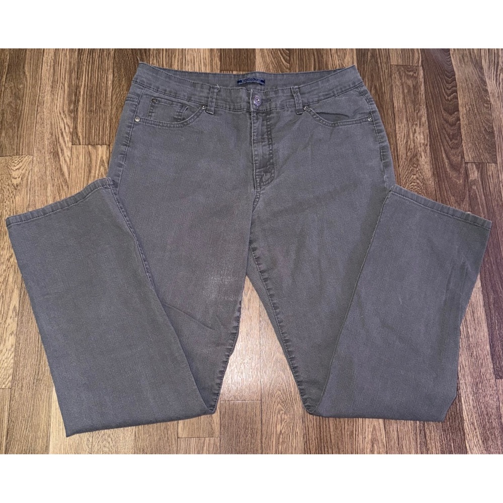 Bandalino Samantha Women's Gray Denim Jeans Size 14 Bootcut‎ Stretch Casual